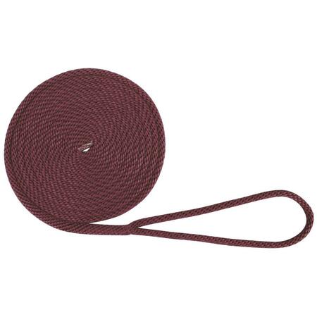 SHANDONG SANTONG ROPE 1-2X20 BURGUNDY SB 0.5 in. x 20 ft. Boat Tector Solid Braid MFP Dock Line - Burgundy 3006.2341